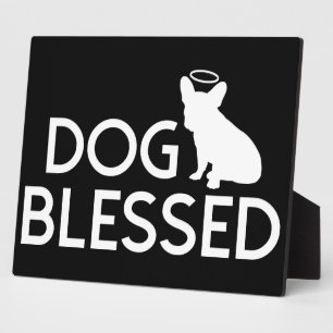 Der französische Bulldogge Angel Plaque Fotoplatte