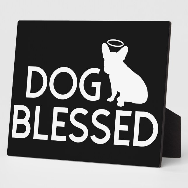 Der französische Bulldogge Angel Plaque Fotoplatte (Seite)