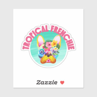 Der französische Bulldogge, hell und farbenfroh Aufkleber