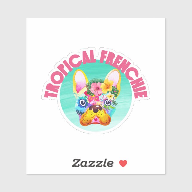 Der französische Bulldogge, hell und farbenfroh Aufkleber (Blatt)