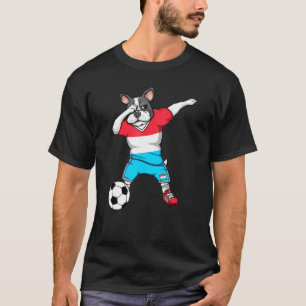 Der französische Bulldogge Luxembourg Fußball Fan  T-Shirt
