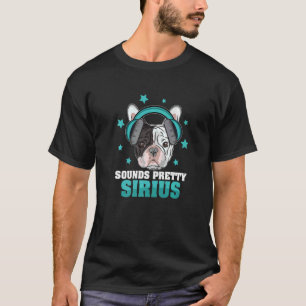 Der französische Bulldogge stargazt für einen Siri T-Shirt