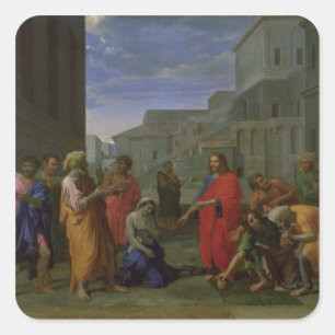 Der Frau eingelassene Ehebruch, 1653 Quadratischer Aufkleber