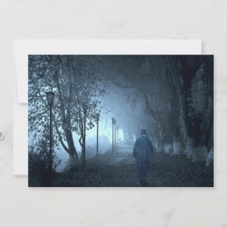 Der Fremde im Park im Nebel