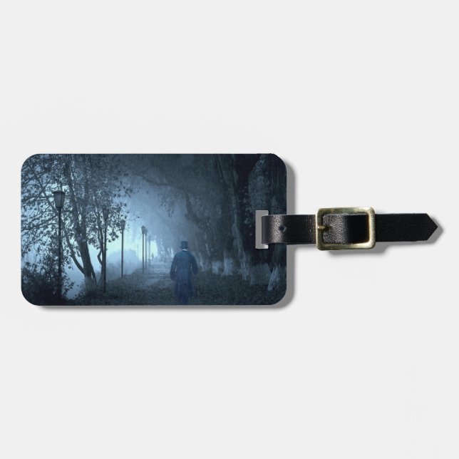 Der Fremde im Park im Nebel Gepäckanhänger (Vorderseite horizontal)