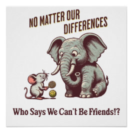 Der freundliche Elefant und die Maus Poster