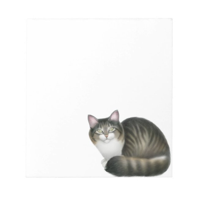 Der freundliche Tabby-Cat Notepad Notizblock (Vorderseite)