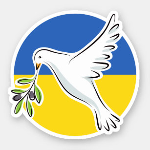 Der Frieden unter ukrainischer Flagge in der Ukrai Aufkleber