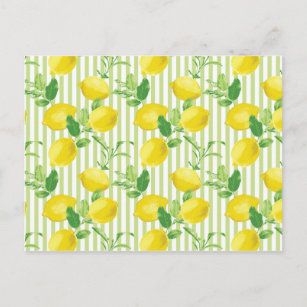 Der frisch gestreifte Lemon Vector ist ein nahtlos Postkarte