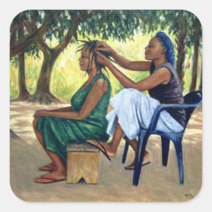 Der Friseur 2001 Quadratischer Aufkleber