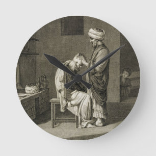 Der Friseur, den Künsten von des Volumen-II und Runde Wanduhr