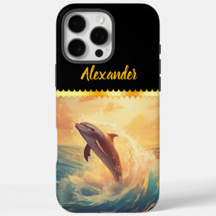 Der frohe Delphin springt mit Anmut über iPhone 16 Pro Max Hülle