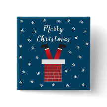 Der frohe Weihnachtsmann steckt in einem Kamin