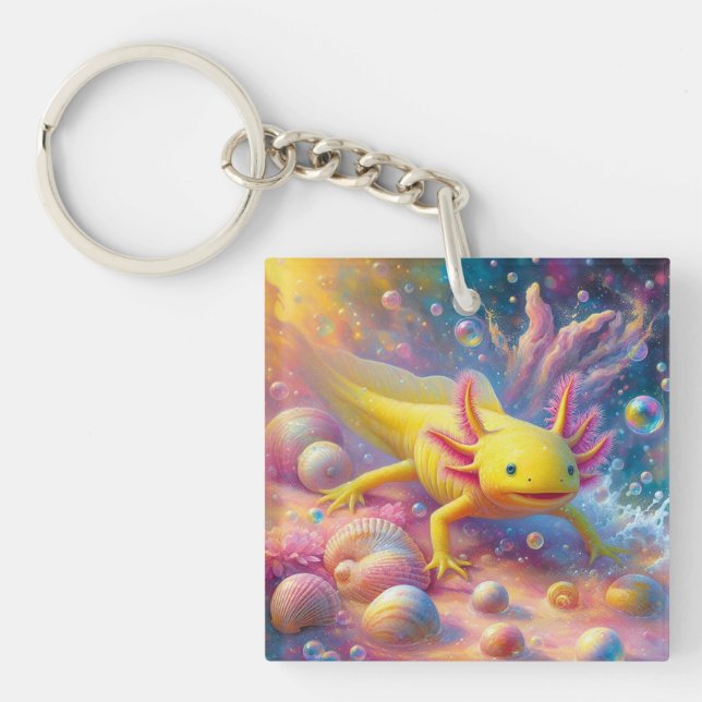 Der Fröhliche Axolotl Schlüsselanhänger (Vorderseite)