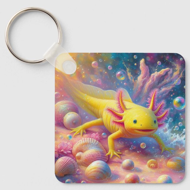 Der Fröhliche Axolotl Schlüsselanhänger (Vorderseite)