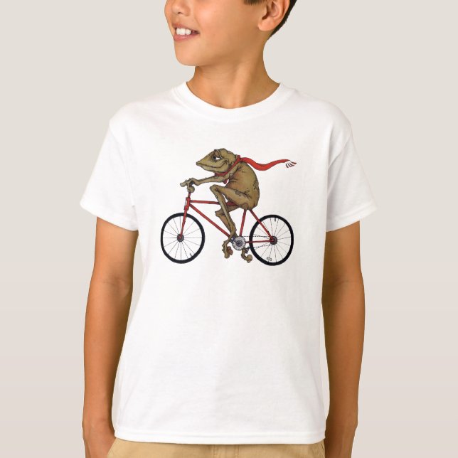 Der Frosch auf einem Fahrrad-Shirt! T-Shirt (Vorderseite)