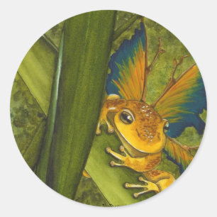 Der Frosch-Fee-Sticker Runder Aufkleber
