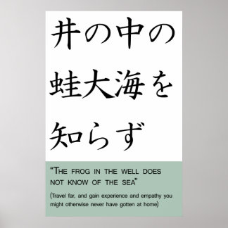 Der Frosch im Brunnen kennt das Meer nicht Poster