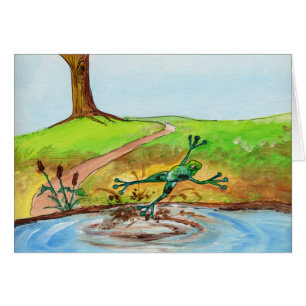 Der Frosch springend durch den Schlamm