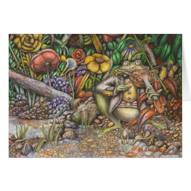 Der Frosch und die Geige - Karte (Vorderseite (Horizontal))