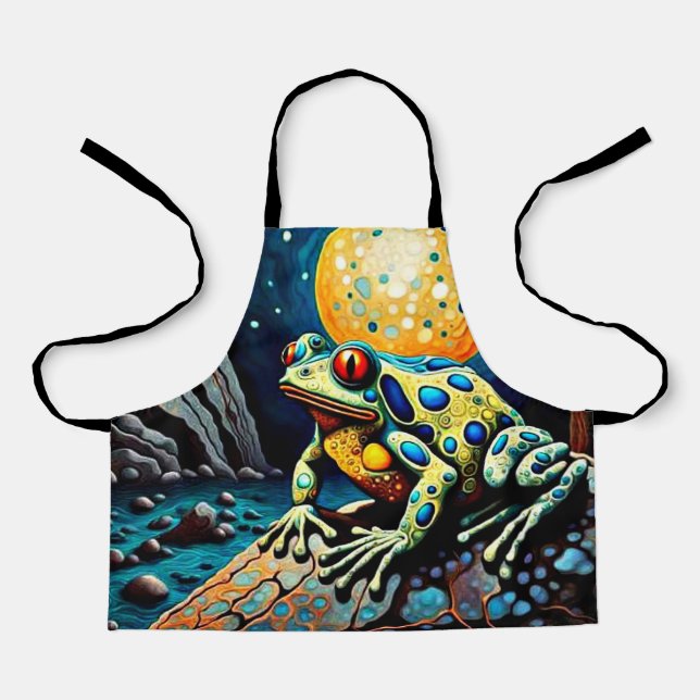Der Frosch wartet Schürze (Vorderseite)