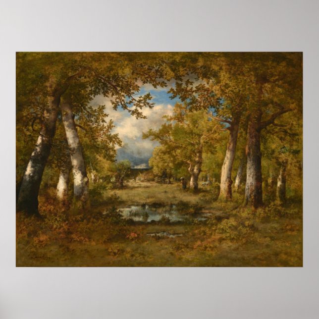 Der Froschteich - Diaz de la Peña Kunst Poster (Vorne)