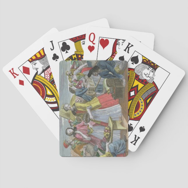 Der Fruchtmarkt (farbige Gravur) Spielkarten (Rückseite)