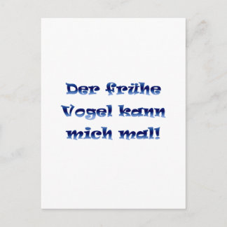 Der frühe Vogel kann mich mal Postkarte