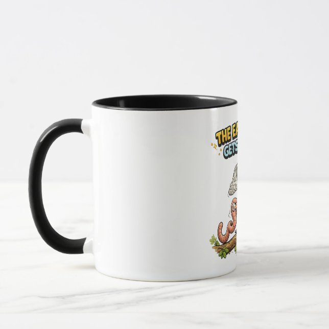 Der frühe Wurm bekommt den Vogel-Mug Tasse (Links)