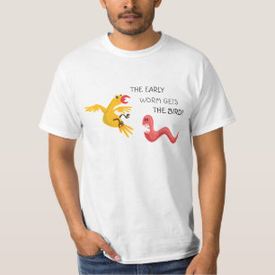 Der frühe Wurm bekommt den Vogel T-Shirt