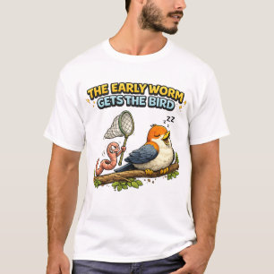 Der frühe Wurm bekommt den Vogel T-Shirt