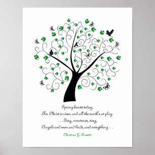 Der Frühling bricht heute, für Christus... Gedicht Poster