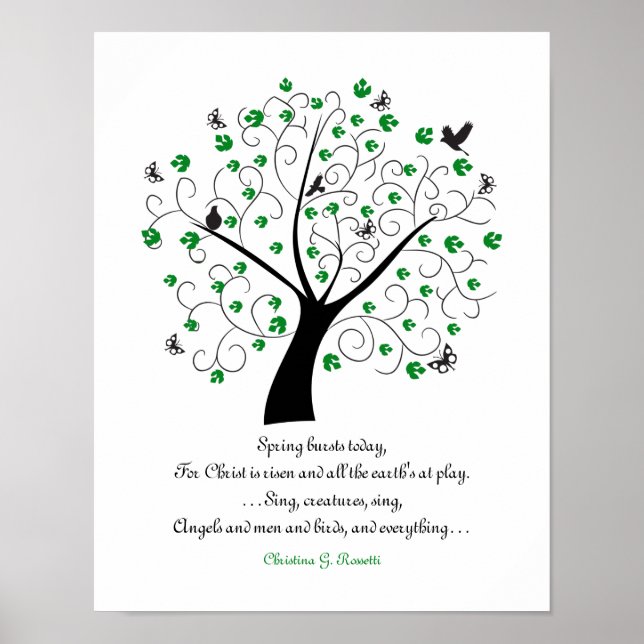 Der Frühling bricht heute, für Christus... Gedicht Poster (Vorne)