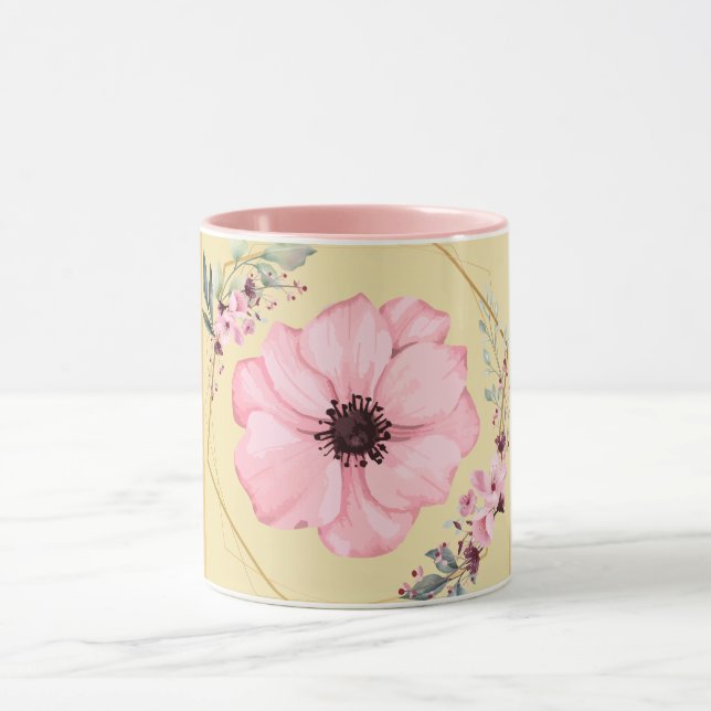 Der Frühling der Natur, Sakura, florale Kunst Tasse (Zentrum)