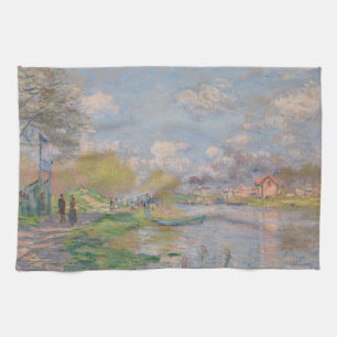 Der Frühling der Seine durch Monet Impressionist Geschirrtuch