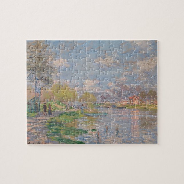 Der Frühling der Seine durch Monet Impressionist Puzzle (Horizontal)