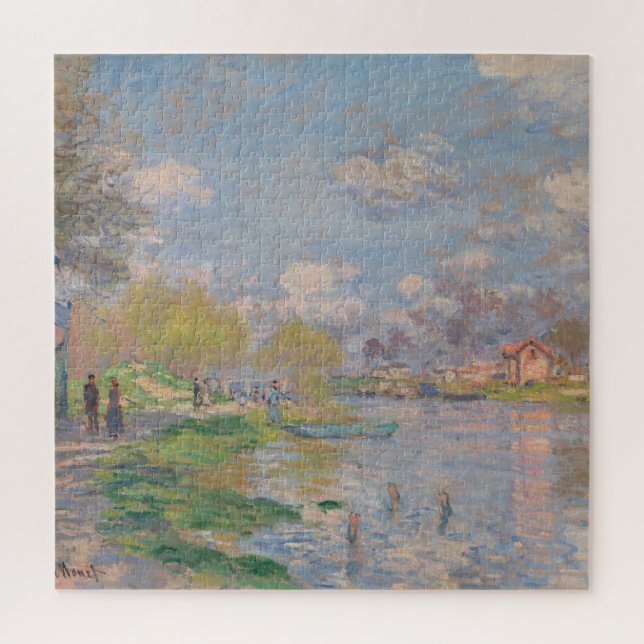 Der Frühling der Seine durch Monet Impressionist Puzzle (Vertikal)