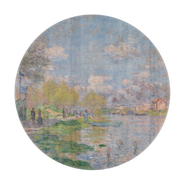 Der Frühling der Seine durch Monet Impressionist Schneidebrett (Vorderseite)