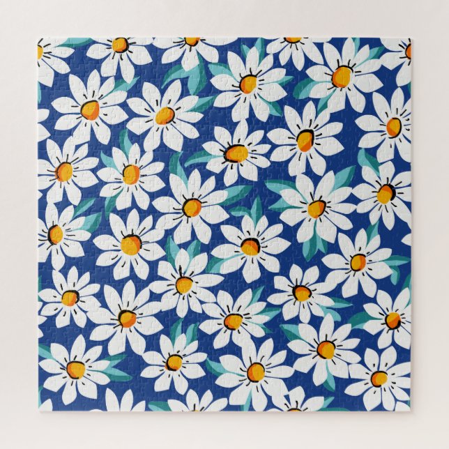 Der Frühling donnert: trendige Blumenmuster. Puzzle (Vertikal)