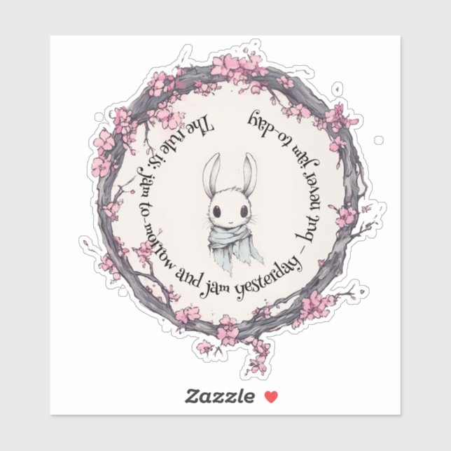 Der Frühling eines Hasen im Kirschbronzern-Grove Aufkleber (Blatt)