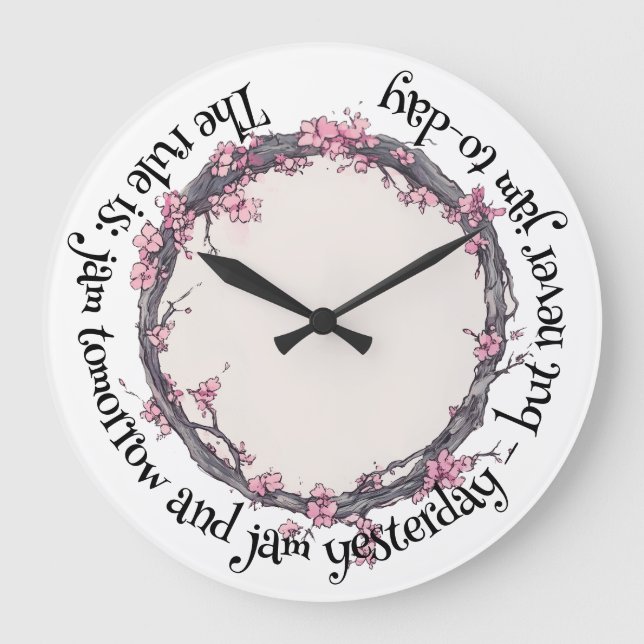 Der Frühling eines Hasen im Kirschbronzern-Grove Große Wanduhr (Vorderseite)