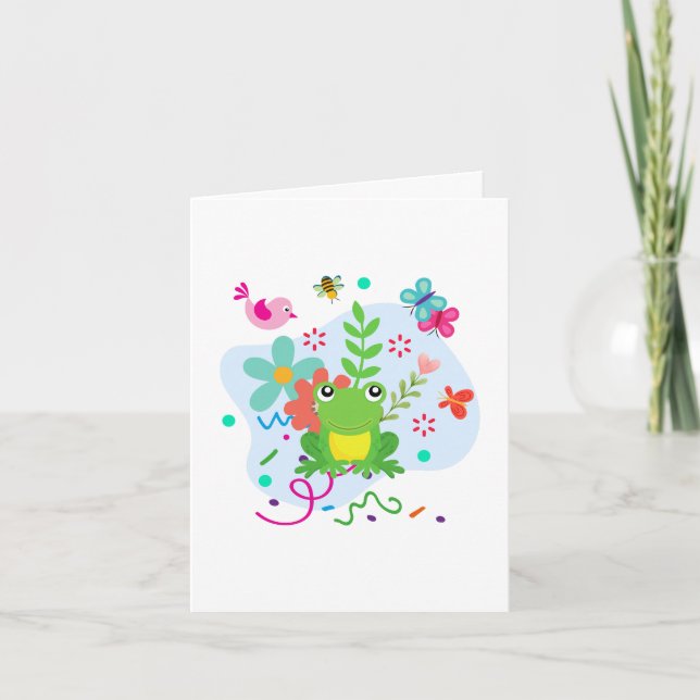 Der Frühling im Garten Dankeskarte (Vorderseite)