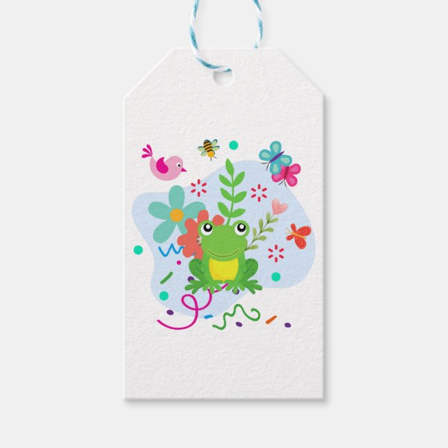 Der Frühling im Garten Geschenkanhänger (Vorderseite)