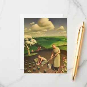 Der Frühling im Land durch Grant Wood Begleitkarte