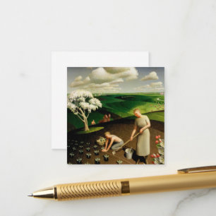 Der Frühling im Land durch Grant Wood Begleitkarte
