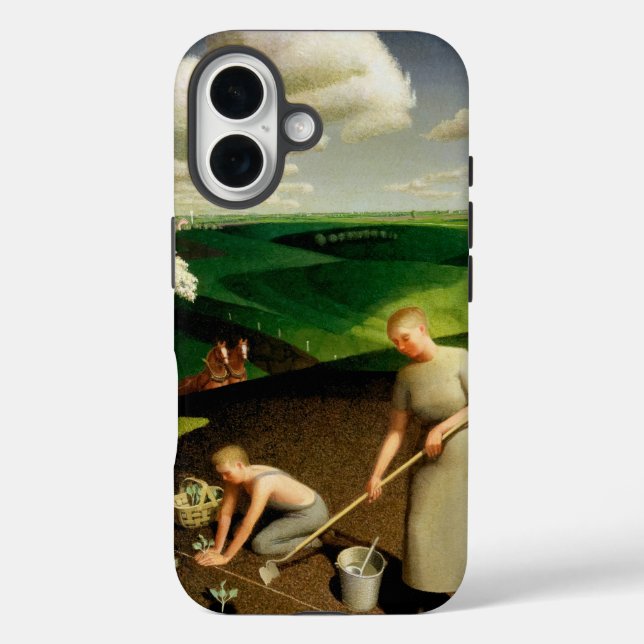 Der Frühling im Land durch Grant Wood Case-Mate iPhone Hülle (Rückseite)