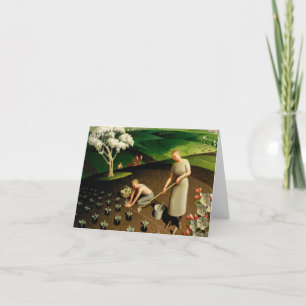 Der Frühling im Land durch Grant Wood Dankeskarte