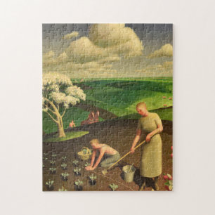 Der Frühling im Land durch Grant Wood Puzzle