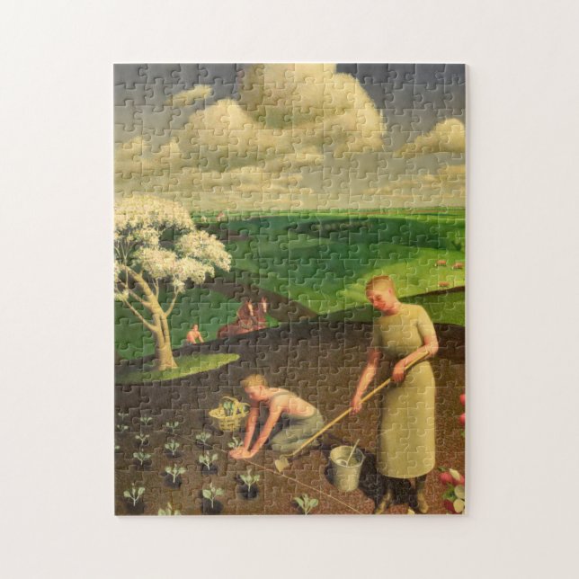 Der Frühling im Land durch Grant Wood Puzzle (Vertikal)