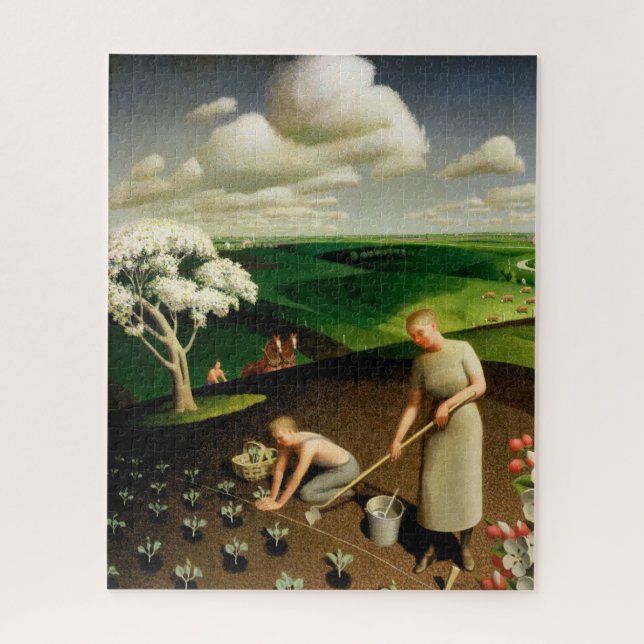 Der Frühling im Land durch Grant Wood Puzzle (Vertikal)